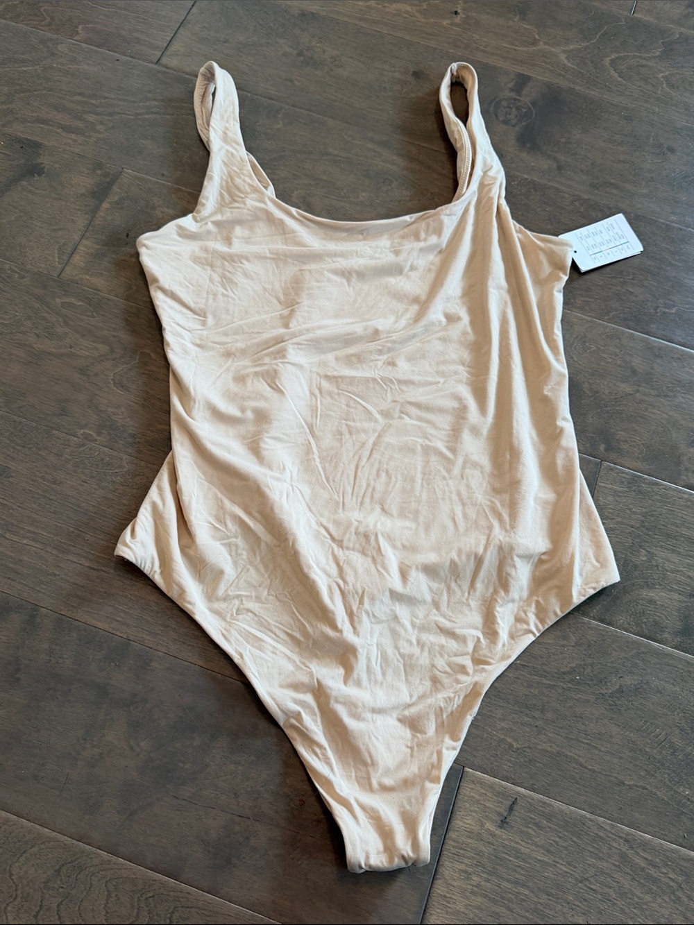 Auden Nude Beige Stretch Bodysuit Chemise